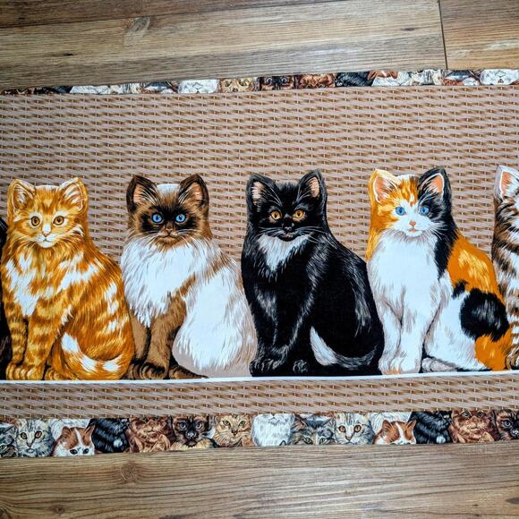 Vintage Double Sided Mama Cat and Kittens Pillow Case - Picture 4 of 8